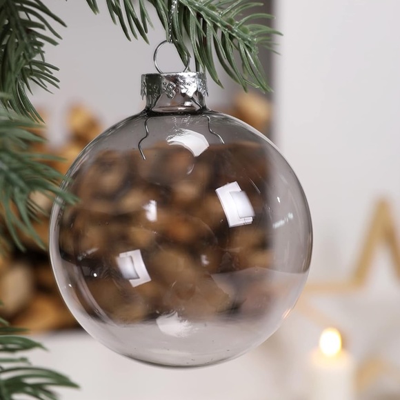 Set Of 9 Silver Glass Christmas Ball Ornaments, 3.15” Hanging Christmas Balls - Picture 5 of 9